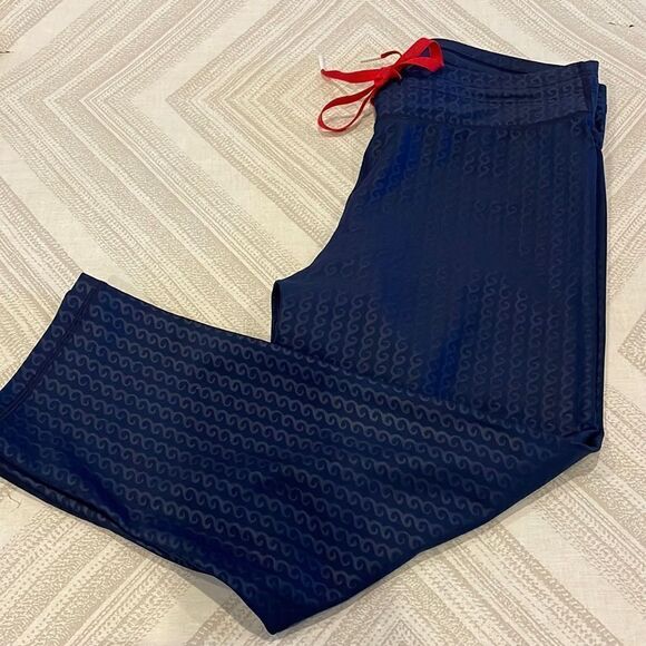 The Upside Navy Blue Liegia NYC Pant: Red Drawstring Tie Cropped Leggings - Picture 1 of 6